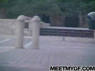 Pleasant blonde teen public blowjob