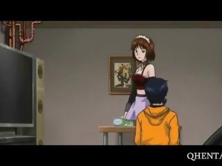 Gagged hentai perëndeshë kalërim e shëndoshë putz në divan