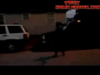 Crack whore Walks Down Street Naked