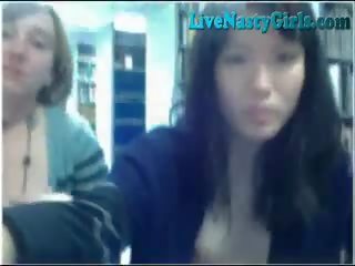 2 cam girls get naked in publik library 2