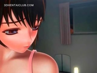 Rinnakas anime hottie hõõrudes tema märg suguliselt äratanud tussu
