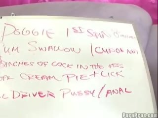 Stylish tanned pornstar gets huge dildo up her shaved beaver