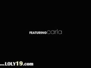 Erotic Blonde Carla Touching Vagina