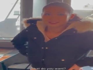 Good reged clip in the restaurant with hot asia french mailyne