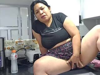 Libidinous middle-aged Masturbates in the Kitchen, dirty video ee