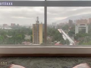 Pov my new roommate fucks me in the big window with full view to my neighbors mariana martix