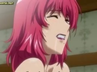 Anime gets asshole jizzed and fucked