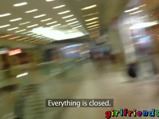 Girlfriends have fun in changing room then go home for xxx video