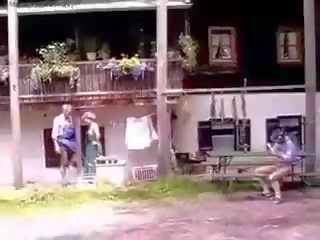Young ibu rumah tangga comforts her bojo and father in law