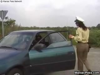 Traffic pulis roadside doublefuck