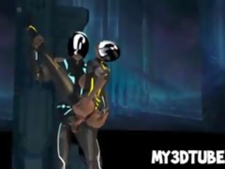 Prsatá 3d karikatura tron femme fatale získávání v prdeli těžký
