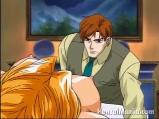 Provokues bjonde manga hottie duke e lidhur lart dhe gozhdohem në një treshe