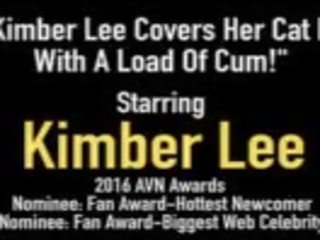 Elite Kimber Lee Covers Her Cat Mask with a Load of Cum