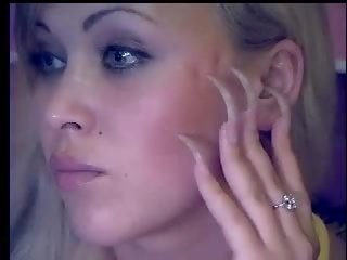 Long nailed, pointed clawed Russian model on cam
