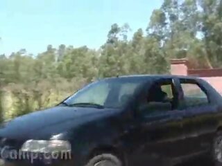 Lost twink riding up the dirt road