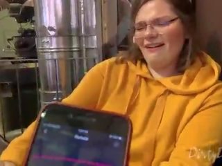 I control her pussy in public with a lovense lush - she moans and is embarassed