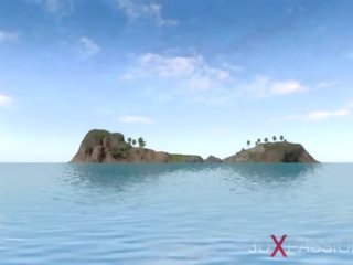 Young black woman fucked hard by a huge black manhood outdoor on a wild island