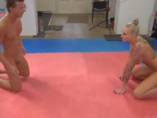 Superb Blonde Dominates Small peter Guy, Free xxx film 80
