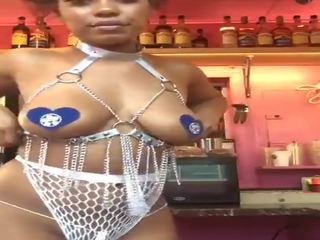 Bikini Ebony Barista Showing all, Free HD adult clip 81