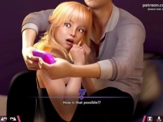 Dvigubai homework &vert; aistringas blondinė paauglys valdovė bando į distract companion nuo gaming iki rodantis jos pranašesnis didelis šikna ir jojimas jo narys &vert; mano seksualiausia gameplay momentai &vert; dalis &num;14