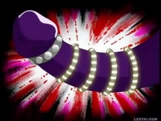 Nervous cartoon lesbian poked by yuri young lady with electrical strapon