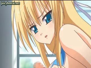 Lascive anime blonde gets facial