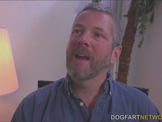 Valerie White tries black phallus while her bf watches