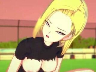 Android 18 kowboý gyz sürmek until huge döl - dragon ball