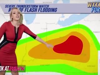 Meteorologist &lpar;zoey monroe&rpar; warns de humidity deslizamento em como &lpar;michael vegas&rpar; diapositivos sua caralho em dela cona - olhar ather agora