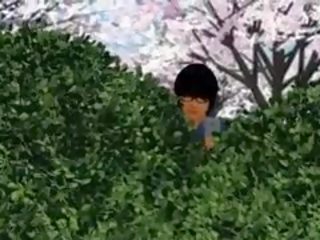 Tüdruksõber animeeritud saab laid sisse a park