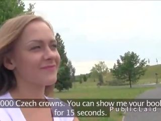 Huge tits amateur bangs stranger in public
