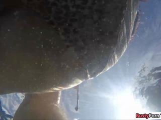 Nina having a pool adult clip with her boy