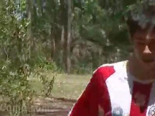 Twinks go for outdoor xxx exercises