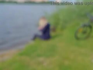 The exhibitionist man saw a lonely Ms in nature and took out his manhood in front of her and began to masturbate the dick in front unfamiliar beauty&comma; he risks scaring her&comma; but she likes to look at a big male dick and wants to see his cumshot