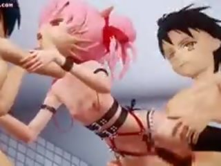 Animeeritud punapea saab kruvitud raske