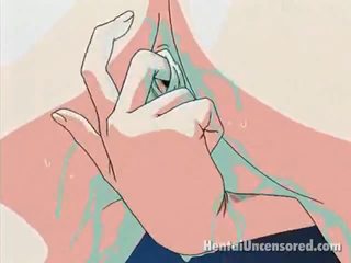 Dlouho vlasy černý vlasy anime pohlaví video okouzlující dávat hlava práce a mající dostal položený psí poloha