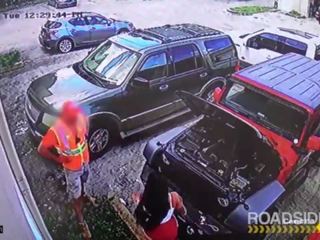 Roadside - Busty Tattoo beauty Fucks the Car Mechanic