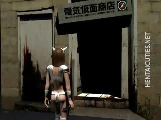 Hottie 3d anime gul gets tied up