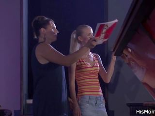 Lesbian Mom Seduces Her Son's GF to Dirty Sex: Free X rated movie e0