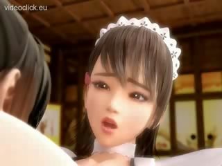 Beautiful 3d cartoon maid titfucked and fingered