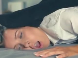Glorious schoolgirls undress herself in pants
