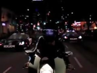 Mischa brooks bending over motorcycle for pecker