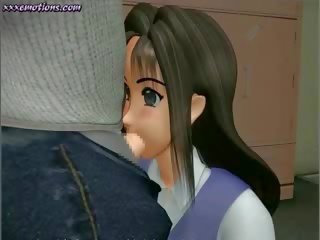 Animated teenie doing Handjob