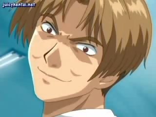 Flirty anime babes blowing and getting sperma