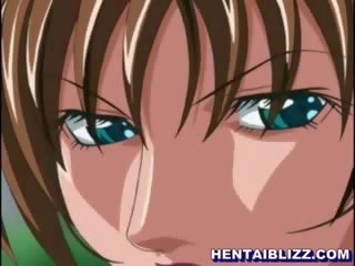 Elite blonde hentai chick with big round tits riding shaft