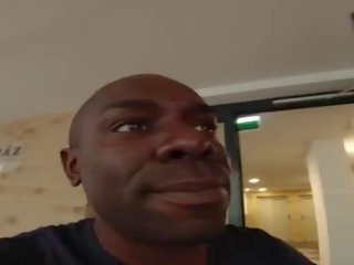 Cuckold sends his blonde wife has big tits and hairy pussy to get fucked by a big black johnson and uncut&period; part1