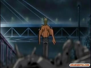 Hentai draga dobi squeezed prsi in zajebal s pošast