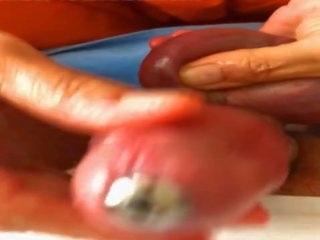 Pia Inserts a Urethra Plug and Gave a hot Hj: HD sex clip 1d