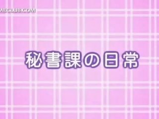 Delicate hentai teacher blowing member gets jizzed all over
