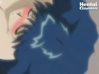 Perverted manga maly rides this huge red shaft as hard as she can